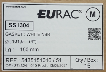 Муфты STIF EURAC M Ø 101.6x150 304L 2